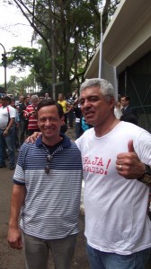 O presidente do Sindespe, Antônio Pereira Ramos e o deputado Major Olimpio, MOVIMENTO REAJA SP!