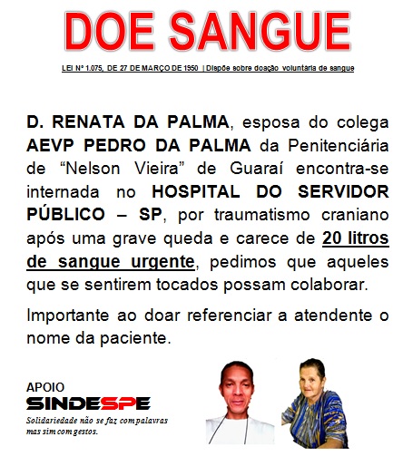 FOLDER DOAÇÃO DE SANGUE AEVP